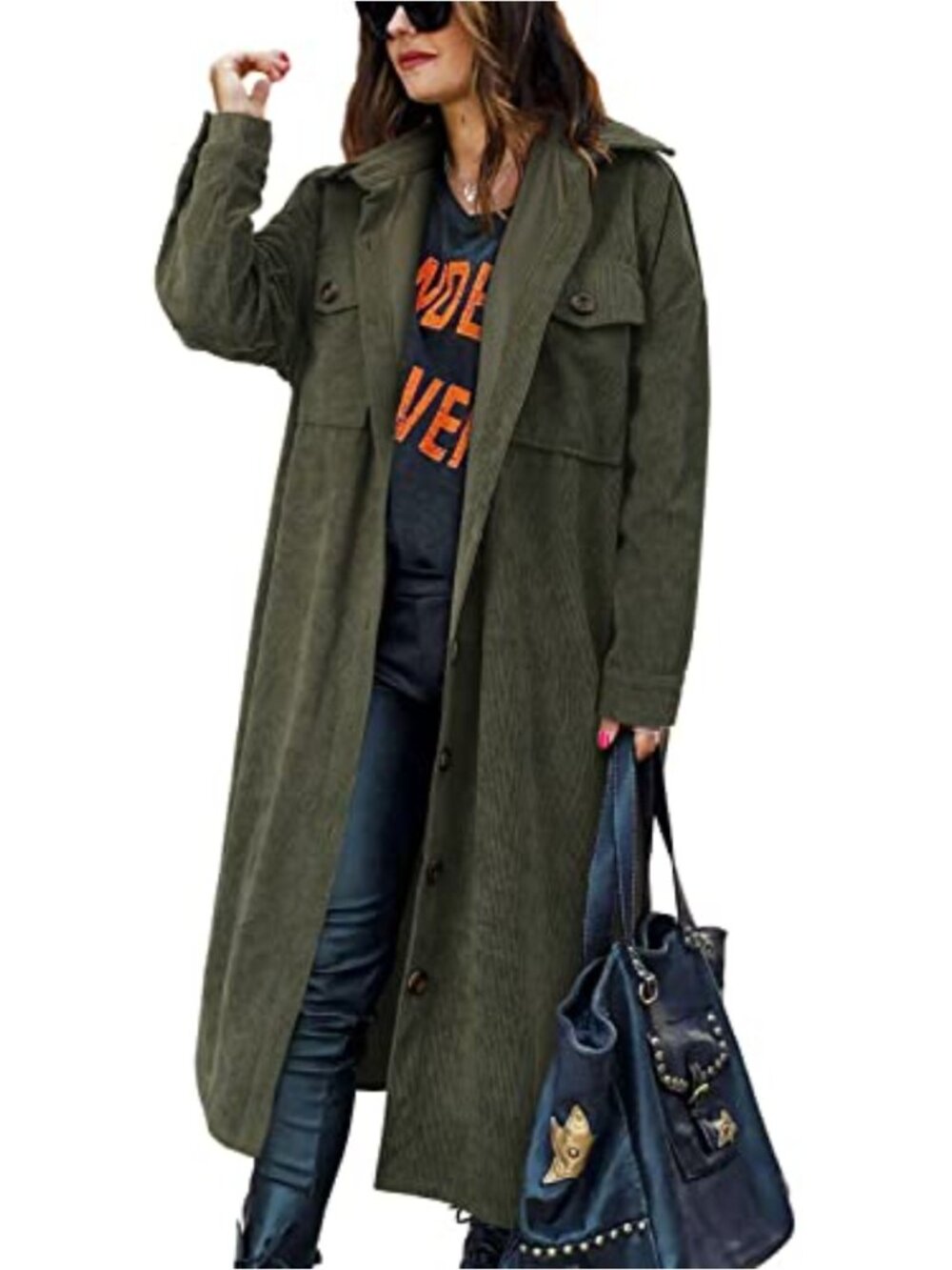 Women's Plaid Flannel Shacket Long Sleeve Button Down Casual Coat